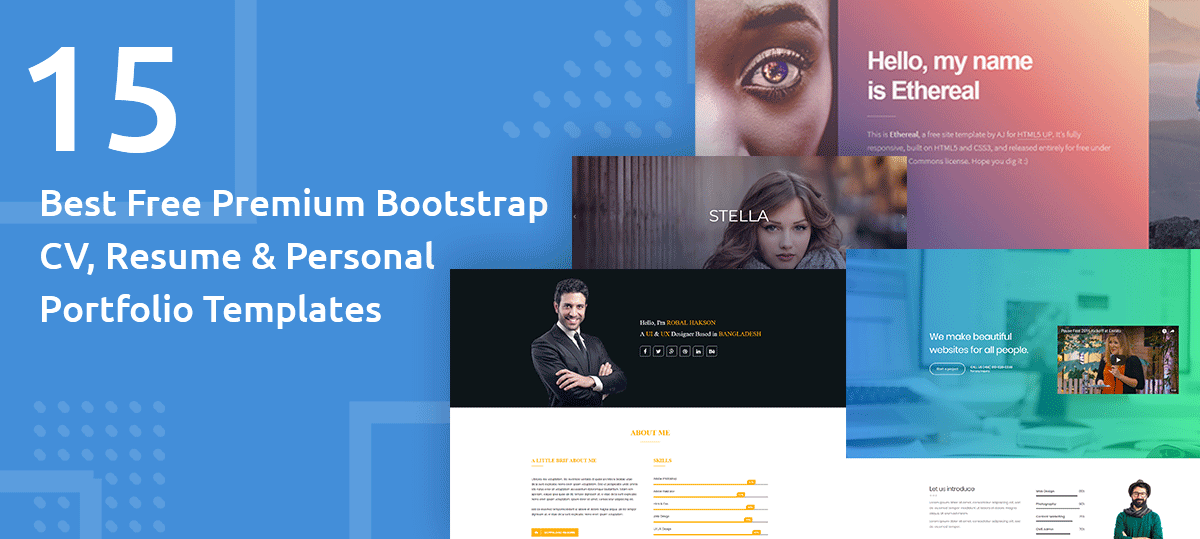 15 Best Free Premium Bootstrap Html5 Cv Portfolio Personal Resume Templates
